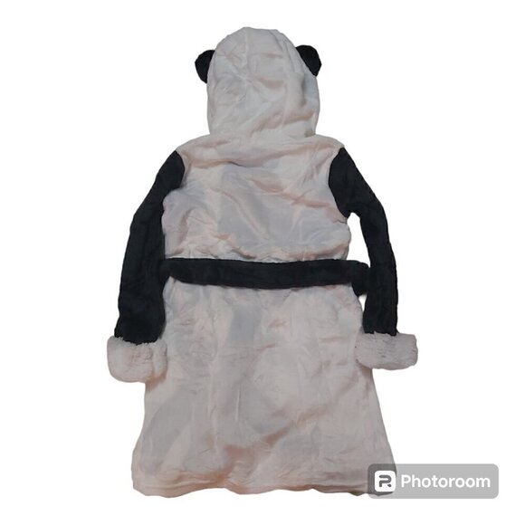 Cute Black and White Hooded Panda Bathrobe - 100% Polyester, for 3-4 Year Olds - Picture 2 of 7